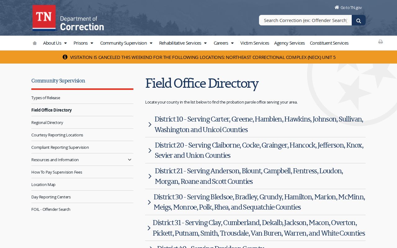 Henderson County criminal history probation and parole office directory
